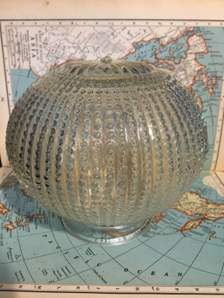 Vintage Hobnail Clear Glass Round Globe Lamp Shade Parlor Light Fixture