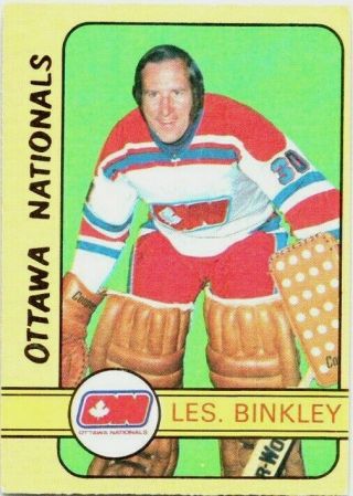 1972 - 73 O - Pee - Chee Les Binkley Sp 300 Ex,  Vintage Hockey Ottawa Nationals Wha