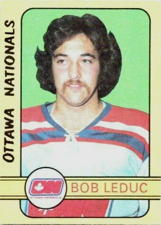 1972 - 73 O - Pee - Chee Bob Leduc Rc Sp 322 Ex,  Vintage Hockey Ottawa Nationals Wha