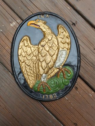 Vintage Virginia Metalcrafters Eagle " Ina " Fire Mark (insurance Co Of America)