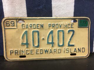 Vintage 1969 Prince Edward Island License Plate