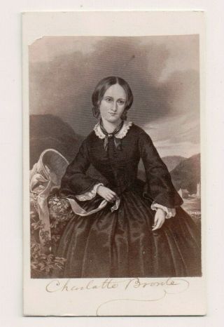 Vintage Cdv Charlotte Brontë English Novelist And Poet,  Eldest Bronte Sister