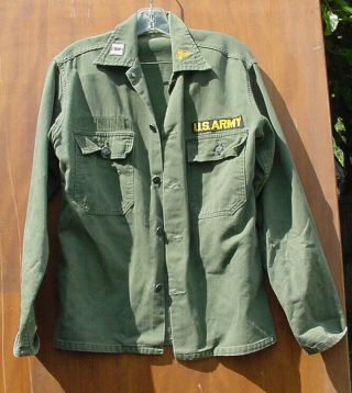 Vintage Us Army 13 Star Button Medical Officer Fatigue Jacket Og - 107 Cotton