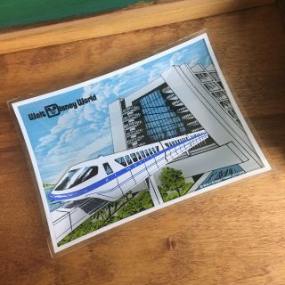 Vintage Walt Disney World Monorail 3 - D View Photo On Glass Tray Dish Plate