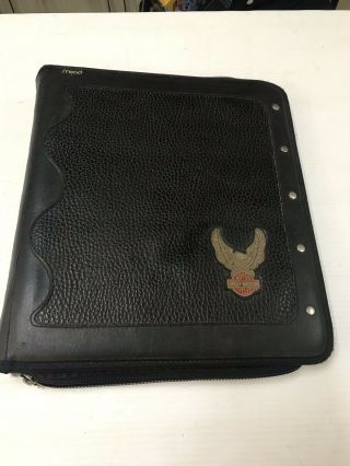 Vintage Harley Davidson Mead 3 Ring Zippered Binder Collectible Motorcycle
