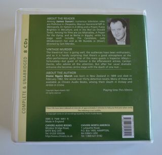 Vintage Murder - by Ngaio Marsh - Unabridged Audiobook - 8CDs 2