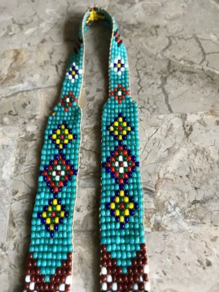 Vintage Native American Thunderbird Necklace Seed Bead Souvenir Indian Sash 3
