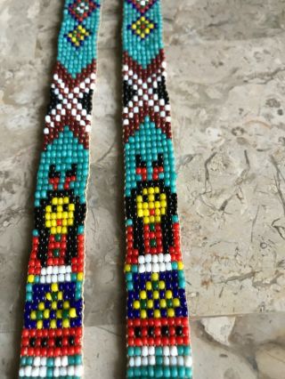 Vintage Native American Thunderbird Necklace Seed Bead Souvenir Indian Sash 4