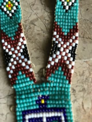 Vintage Native American Thunderbird Necklace Seed Bead Souvenir Indian Sash 6