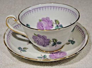 Vintage Royal Chelsea Tea Cup & Saucer | Lavender Rose | English Bone China