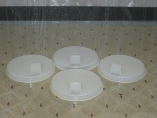 Tupperware 4 Flat Sipper Seals Sippy Bell Tumbler Cup Vintage Lids 1552
