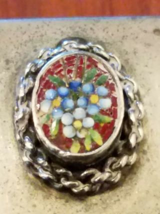 Vintage Sterling Silver Pill Box Floral Victorian 2