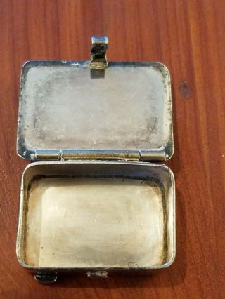 Vintage Sterling Silver Pill Box Floral Victorian 4