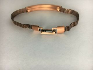 Solid Copper Bracelet Mesh With Clasp Vintage 6.  5 Inch Wrist