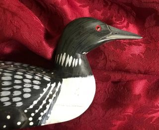 Vintage - One - Carved Wooden Shore Bird - Loon