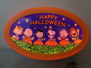 Vintage Peanuts Snoopy Light Up Hanging Halloween Sign