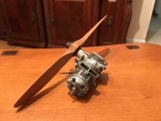 Vintage Fox 35 Stunt Control Line Model Airplane Engine With Wooden Propeller