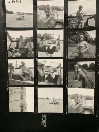 8x10 Contact Sheet 1960 - 70 Artposed Nude Couple W/ Vintage Jeep By Serge Jacques