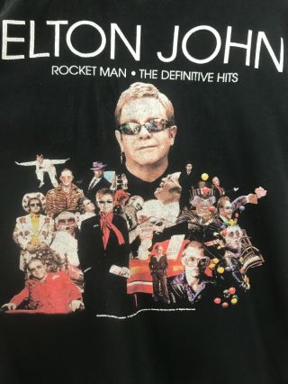 Vintage Elton John Band T - Shirt - Size Large - Band Tee Rocket Man Concert 2008