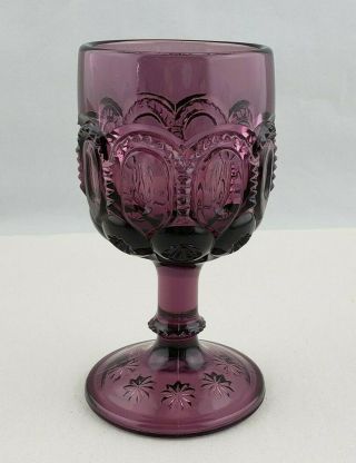 Vintage L.  E.  Smith Moon Stars Purple Wine Glass