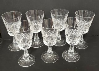 Vintage Waterford Kenmare Irish Cut Glass Crystal Claret Wine Goblets Glasses 6 "