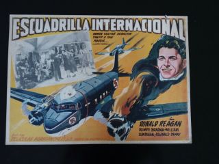 Vintage 1941 International Squadron Ronald Reagan Mexican Lobby Card