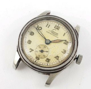 Rare Vintage 1940s Mens Lamont Aquamatica Swiss Made Wrist Watch