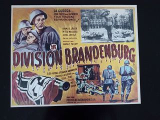 Vintage 1960 Division Brandenburg Mexican Lobby Card Vhtf