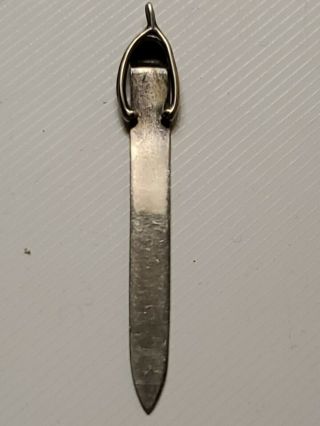 Vtg Old Sterling Silver Wishbone Bookmark Signed By Maker