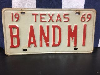 Vintage 1969 Texas License Plate (b And M1)
