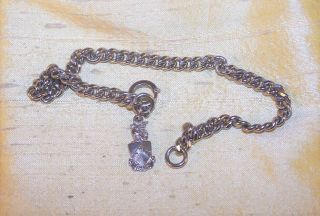 Vintage Beta Theta Pi Fraternity Crest Bracelet W/ Dangling Pendant Old