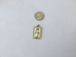 Vintage Sterling Silver Virgin Mary " Pray For Us " Charm