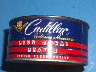 Cadillac Blue Coral Sealer Tin,  Vintage 1950s