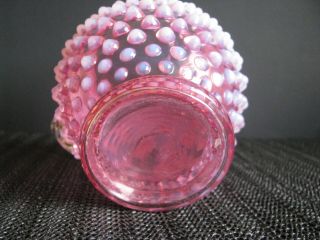 Vintage Fenton Glass Hobnail Cranberry Opalescent Jug,  Pitcher 5