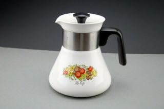 Vintage Corning Ware Spice Of Life P - 106 6 Cup Filter Drip Coffee Pot With Lid