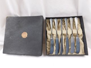 Vintage Boxed R.  Wallace 1835 Knife Knives Set Silverware Silverplated