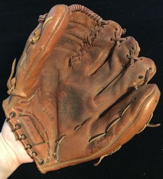 Vtg Sears Roebuck Ted Williams 1668 Leather Baseball Glove Rht Made In Usa