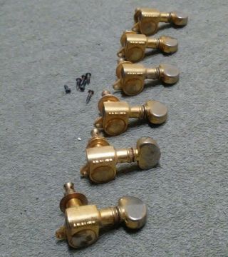 Grover Gold 6 In Line Tuners Vintage 