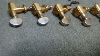 Grover Gold 6 In Line Tuners Vintage ' 80s Tuning Machines Pegs Relic 7