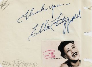 Ella Fitzgerald - Vintage In Person Hand Signed Album Page/image.