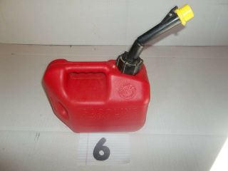 6 Vintage Blitz 1 Gal 4 Oz Gas Can With A Self Venting Spout & Mr Yellow Cap