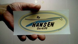Vintage Surfboards By Hansen Cardiff Water Slide Decal Collected In The 1960 