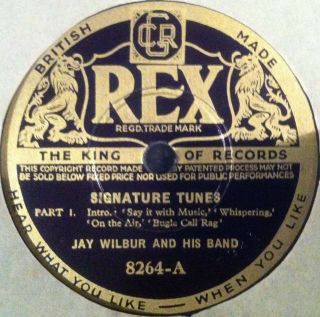Jay Wilbur & His Band Signature Tunes Vintage 78 Rpm Gramophone Record (86)