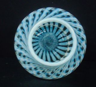 Vtg Fenton Blue Opalescent Spiral Optic 71/2 