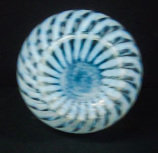 Vtg Fenton Blue Opalescent Spiral Optic 71/2 