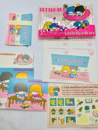 Vintage Sanrio Little Twin Stars 1976 Mini Letter Set With Envelopes And Sticker