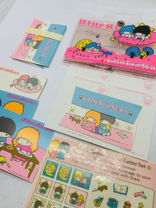Vintage Sanrio Little Twin Stars 1976 Mini Letter Set With Envelopes And Sticker 2