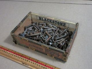 Cigar Box Of Antique Musket Tang Lock Buttplate Screws From Gun Shop Civil War