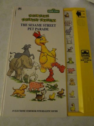 Vintage Book Golden Sound Story Sesame Street Pet Parade,  Electronic Storybook