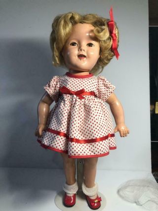 Vintage Shirley Temple 16” Ideal Composition Doll - C.  1934 - 40